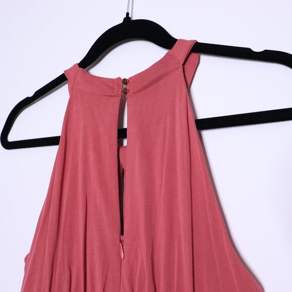 MOULINETTE SOEURS Eremita Halter Jumpsuit Dusty Rose Pleated Tie Back Women's XS - Picture 9 of 15